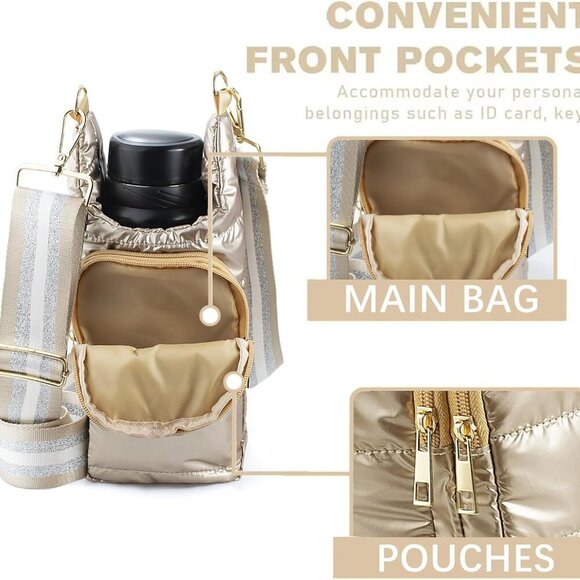 Stylish Quilted Sports Pouch Bag with Adjustable Strap - Perfect for Women - Picture 5 of 6